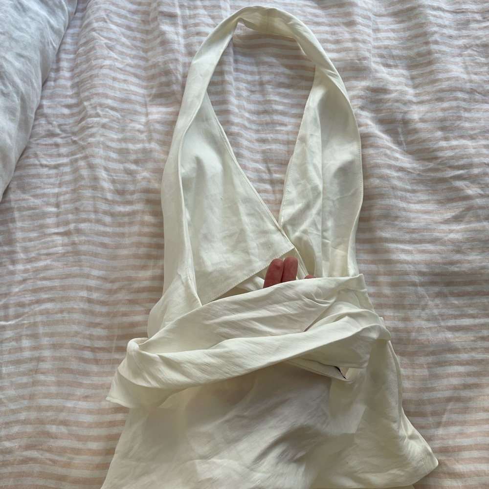 Halter top white- backless